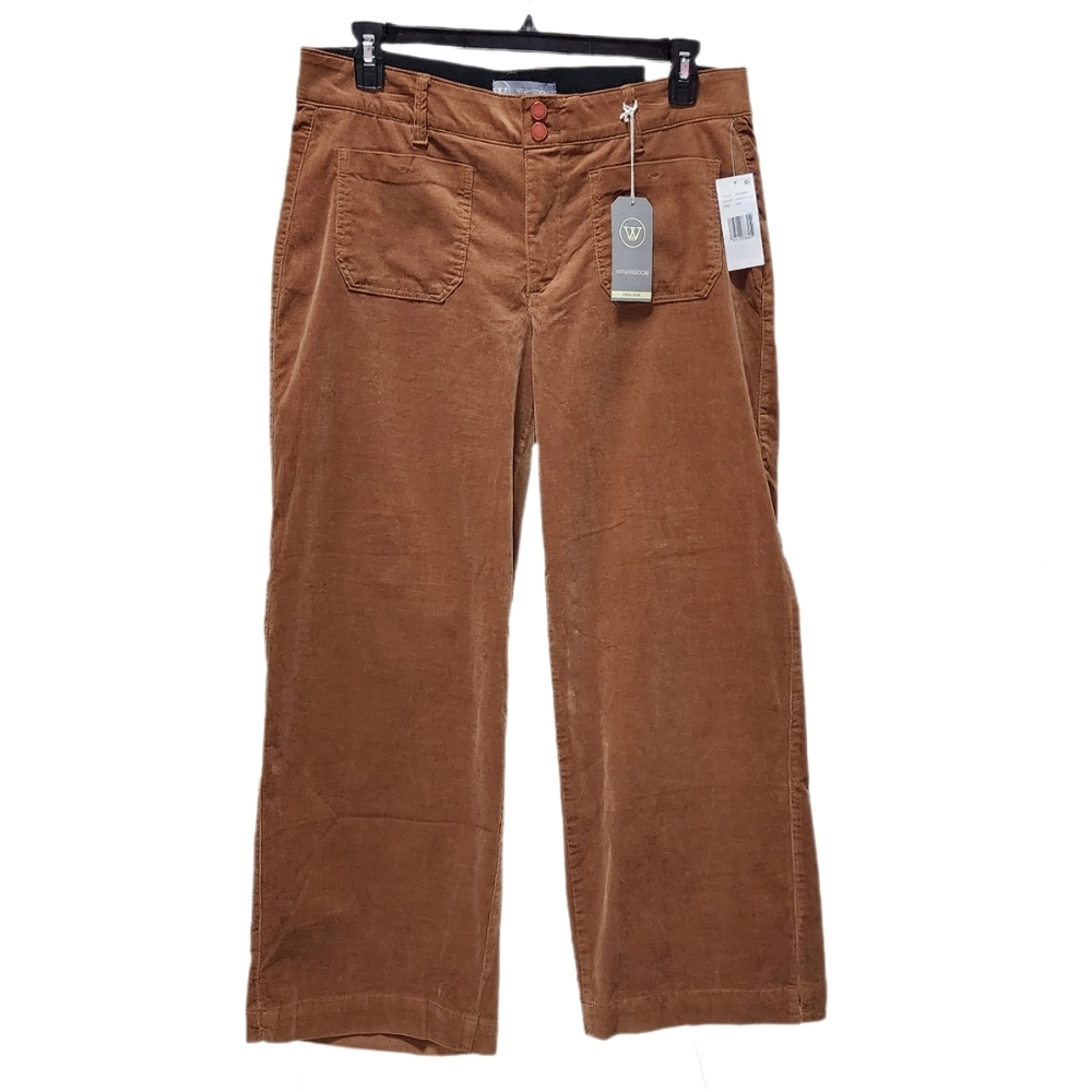 Wit & Wisdom Corduroy Pants High Rise Wide Leg Side Panels Emma Ab Solution
